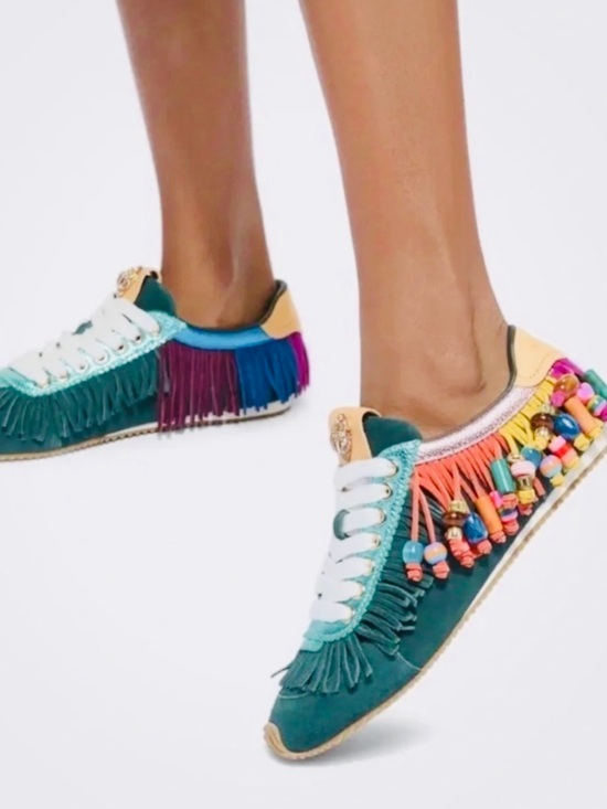 Kurt Geiger Shoes - KURT GEIGER Islington Beaded Tassel Sneaker Size 41/10